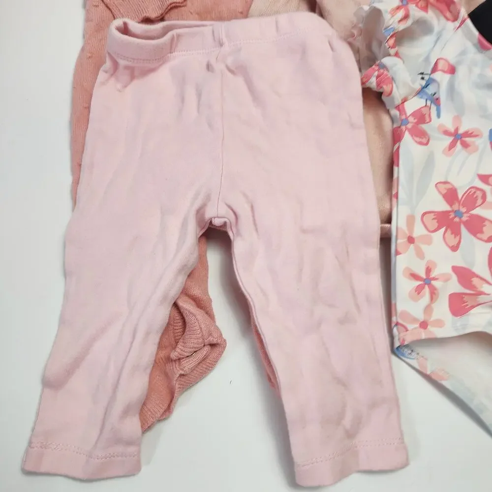 Baby Girl 6–9M Clothing Bundle Carter’s & H&M Disney Pink Layered Set